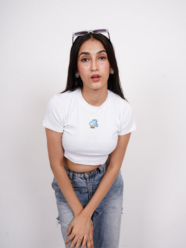 Koya Bt21 : Burger Bae Round Neck Crop Baby Tee For Women