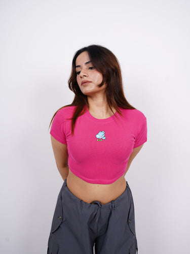 Koya Bt21 : Burger Bae Round Neck Crop Baby Tee For Women