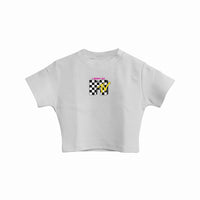 I Want My MTV Check - Burger Bae Round Neck Crop Baby Tee For Women