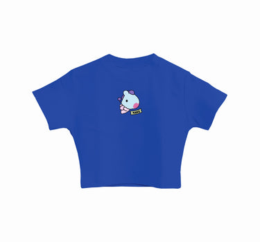 Mang BT21 : Burger Bae Round Neck Crop Baby Tee For Women