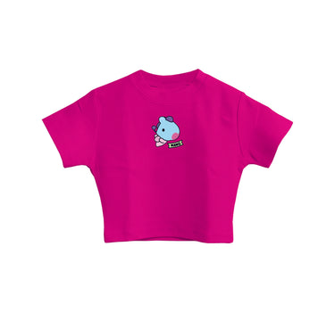 Mang BT21 : Burger Bae Round Neck Crop Baby Tee For Women