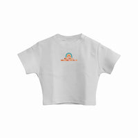 Mentally Somewhere Else - Burger Bae Round Neck Crop Baby Tee For Women