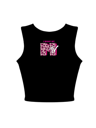 I Want My MTV (Cheetah) : Burger Bae Sleeveless Rachel Tank For Women