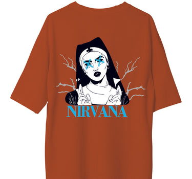 Nirvana The NUN : Burger Bae Oversized  Tee For Men and Women