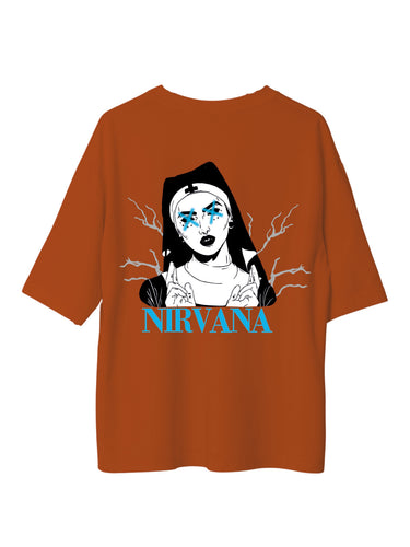 Nirvana The NUN : Burger Bae Oversized  Tee For Men and Women