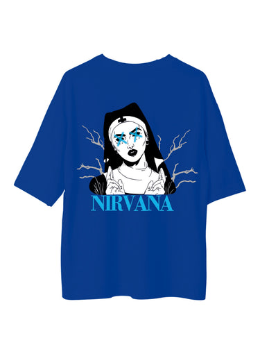 Nirvana The NUN : Burger Bae Oversized  Tee For Men and Women