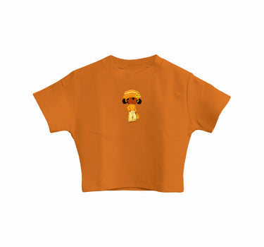 Orange Blossom : Burger Bae Round Neck Crop Baby Tee For Women