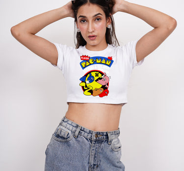 Pac Man : Burger bae Round Neck BABY TEE For Women