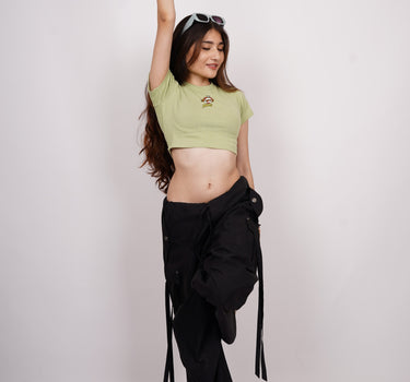 Pringle Princess : Burger Bae Round Neck Crop Baby Tee For Women