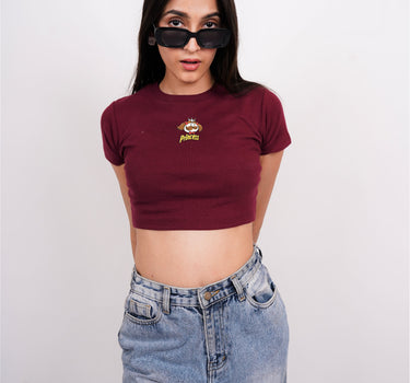 Pringle Princess : Burger Bae Round Neck Crop Baby Tee For Women