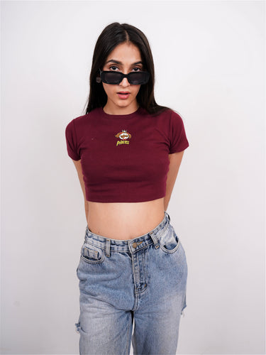 Pringle Princess : Burger Bae Round Neck Crop Baby Tee For Women