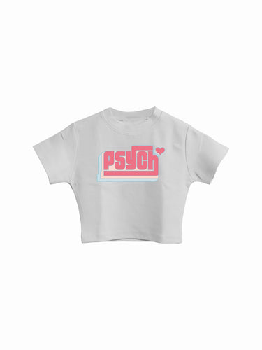 Psych : Burger Bae Round Neck Crop Baby Tee For Women