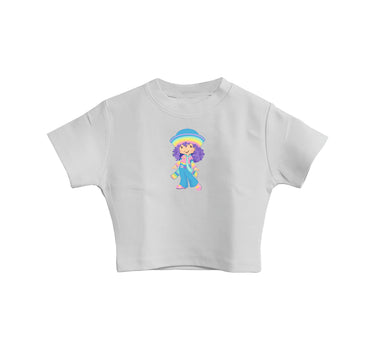 Rainbow Sherbet : Burger Bae Round Neck Crop Baby Tee For Women