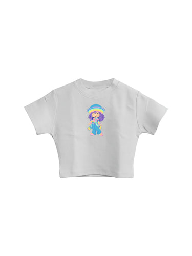 Rainbow Sherbet : Burger Bae Round Neck Crop Baby Tee For Women