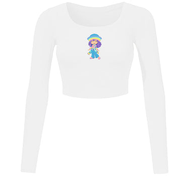 Rainbow Sherbet : Crop Full Sleeve Y2k Top For Women