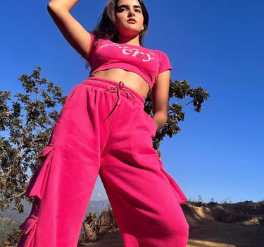 Hot Pink Seoul Cargo Tracks For Men And Women