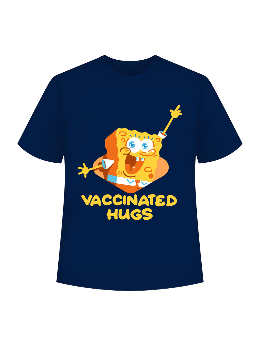 SpongeBob - Vaccinated Hugs. Regular Tee For Men and Women