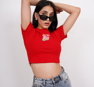 Still That Bitch : Burger Bae Round Neck Crop Baby Tee For Women