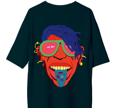 Turn On Tune In Drop Out : Burger Bae Oversized  Tee For Men and Women