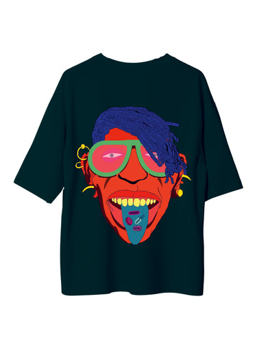 Turn On Tune In Drop Out : Burger Bae Oversized  Tee For Men and Women