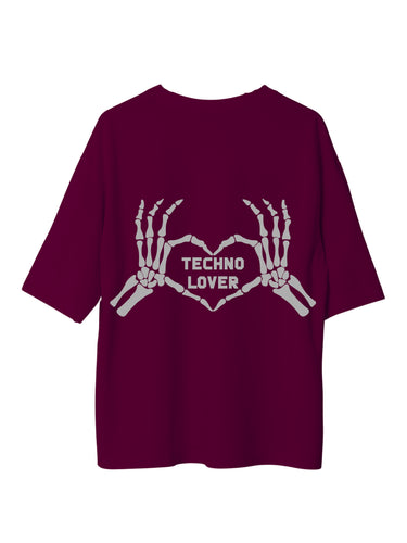 Techno Lover 2.O (Reflective) : Burger Bae Oversized  Tee For Men and Women