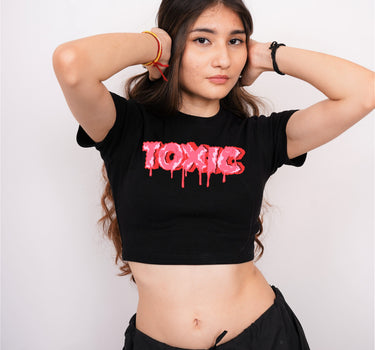Toxic : Burger Bae Round Neck Crop Baby Tee For Women