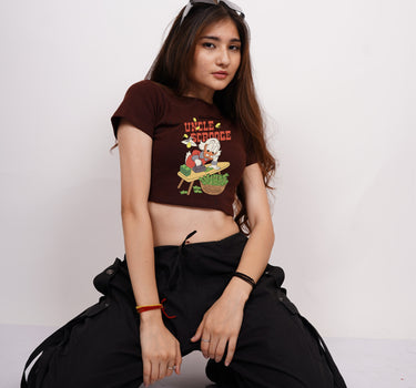 Uncle Scrooge : Burger Bae Round Neck Crop Baby Tee For Women