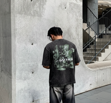 Matrix Acid Wash Drop Sleeved Tee for Men & Women