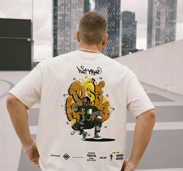 The Post Malone Cartoon art Drop Sleeved Tee for Men and Women