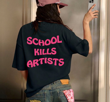 School Kills Artists (Glow In Dark) : Regular  Tee For Men and Women