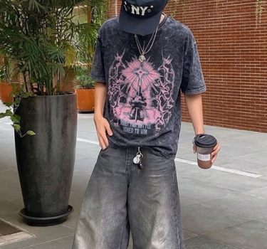 Heavenfall Acid Wash Drop Sleeved Tee for Men & Women