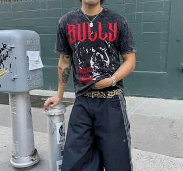 Bully Acid Wash Drop Sleeved Tee for Men & Women