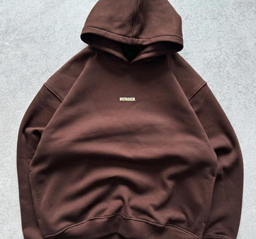 The Burger Bae Hoodie- Coffee Brown (Without Draws)