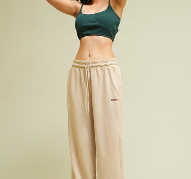 Milky Beige Irish Track Pants(Mid Rise Regular Fit) For Men And Women