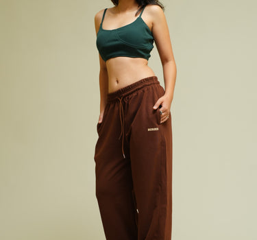 Coffee Brown Irish Track Pants(Mid Rise Regular Fit) For Men And Women