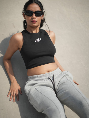 Celestial Ribbed racer back tank top for women