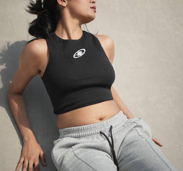 Celestial Ribbed racer back tank top for women