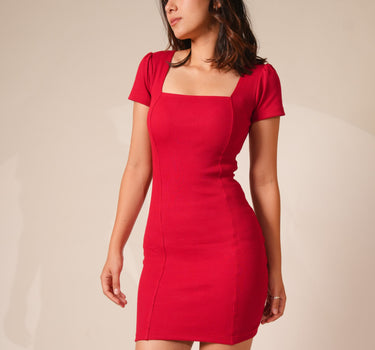 Veronica Dress (Women Bodycon Square Neck Dress) : All Colours For Women