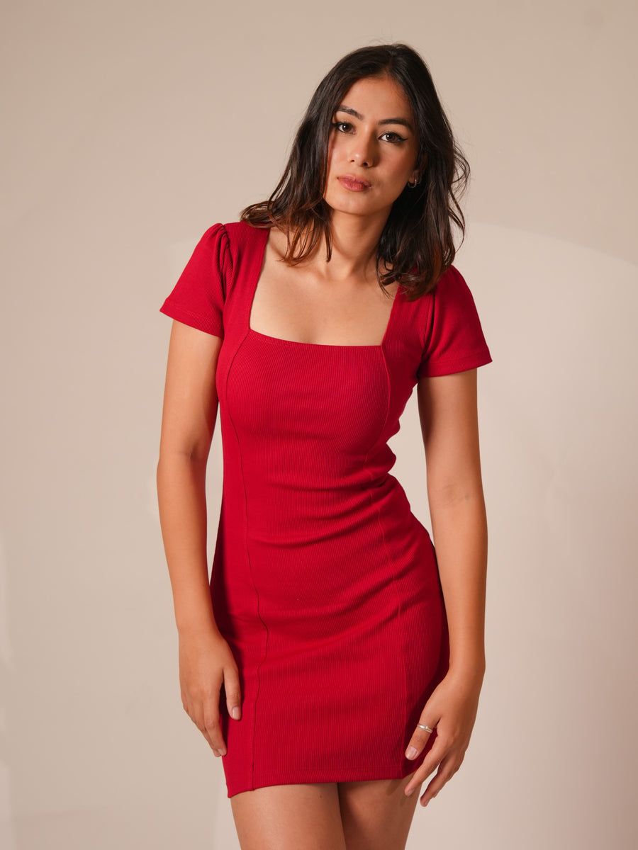 Veronica Dress (Women Bodycon Square Neck Dress) - All Colours For Women