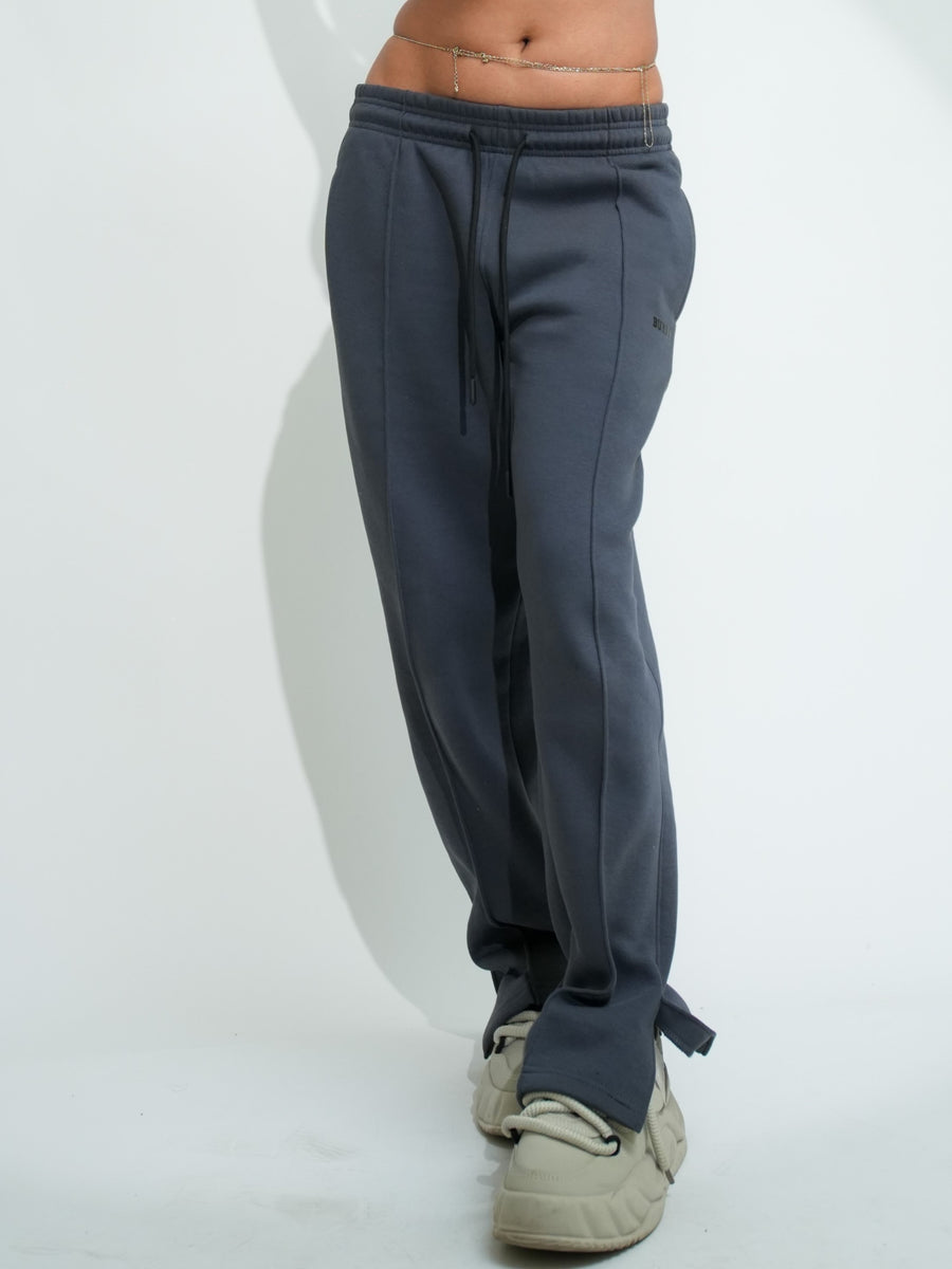 Berlin lounge side slit sweatpants (Dark Grey) for Men And Women