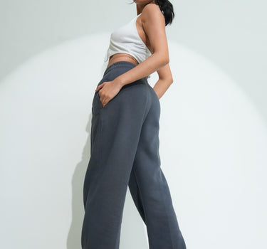 Berlin lounge side slit sweatpants (Dark Grey) for Men And Women