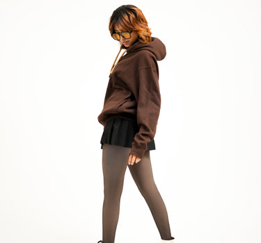 Dark Brown : Ye Burger Logo Heavyweight Baggy Hoodie For Men and Women