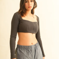 Camila inverted zip crop top For Women