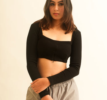 Camila inverted zip crop top For Women