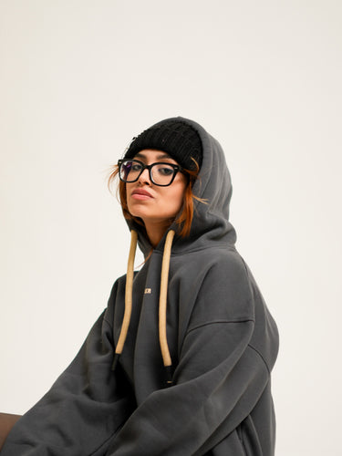 Ash Grey : Ye Burger Logo Heavyweight Baggy Hoodie For Men and Women