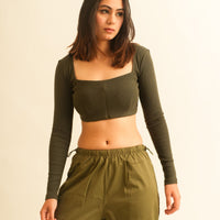 Camila inverted zip crop top For Women
