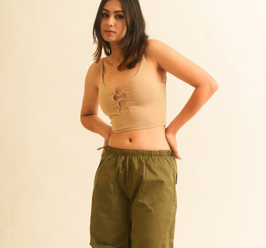 Nina Cut out tank top with o:rings For Women