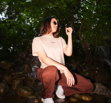 Minimal Burger Logo : Round Neck Regular Tee For Women