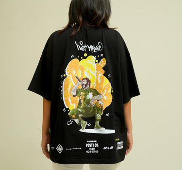 The Post Malone Cartoon art Drop Sleeved Tee for Men and Women