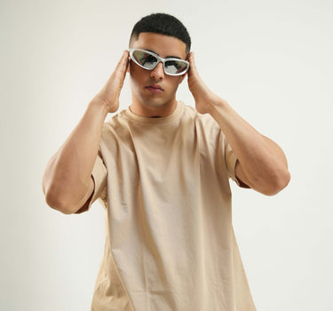 Basic : Burger Bae Round Neck Drop Sleeved  Tee For Men and Women